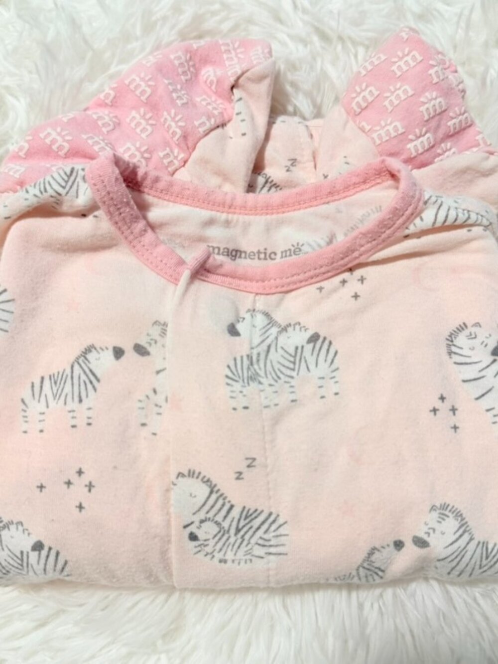 Magnetic Me Pink Zebra Modal Sleeper Pajamas 12-18M